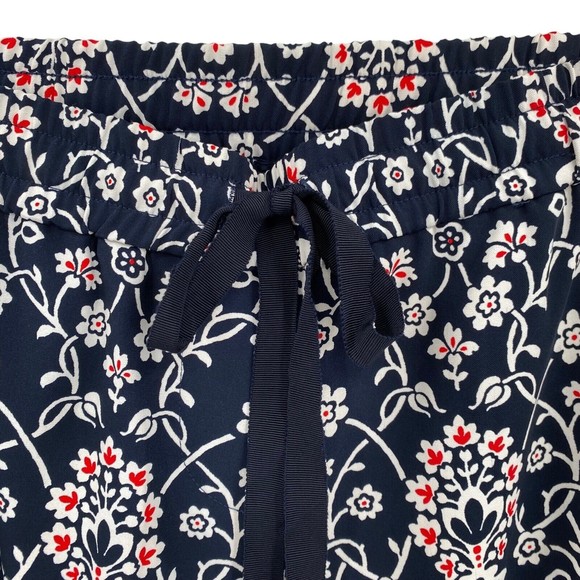 Ann Taylor Loft Women's Pants Red White Blue Pull on Casual Floral Wide Leg S - Picture 5 of 9